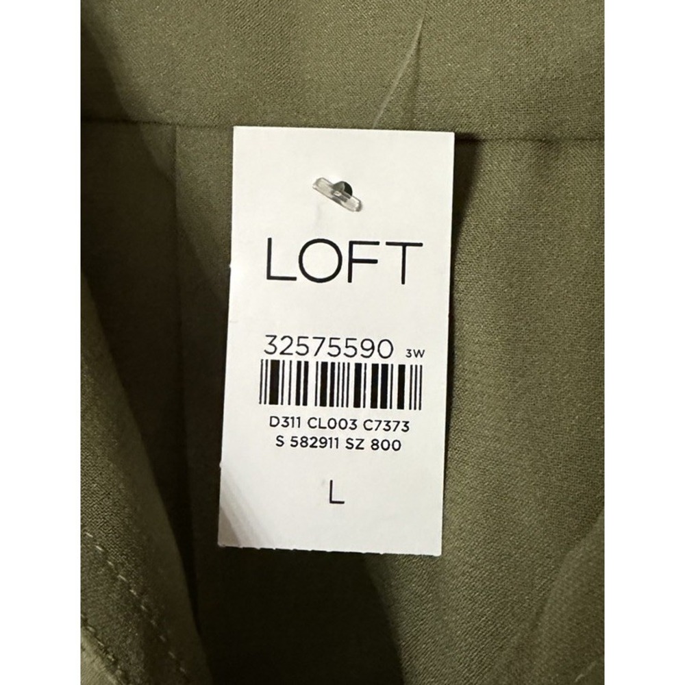 NWT Ann Taylor LOFT Womens Long‎ Sleeve Lined Casual Green Top Shirt Size Large - Picture 7 of 12